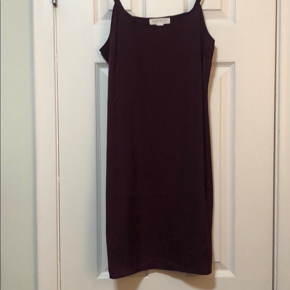 Women's Purple Satin Slip Dress - Picture 3 of 5